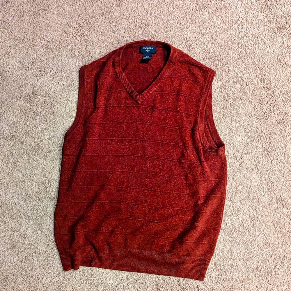 Red sweater vest